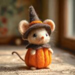 Pumpkin Mouse Wool Ornament