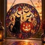 Black Cat Moon Suncatcher
