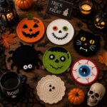 Crochet Halloween Coaster Set