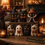 Wooden Halloween Cat Blocks