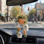Crochet Ghost Car Plant Hanger